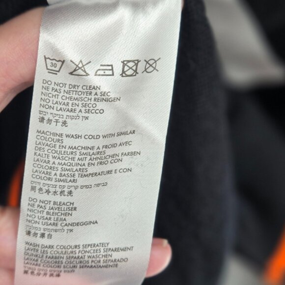 Giorgio Di Mare Yachting LOGO Black Orange Trim V-Neck 100% Cotton Long Sleeve - Picture 13 of 14